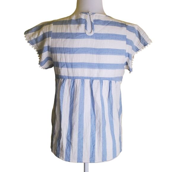 Altar’d State Embroidered Striped Blouse Size Medium - Picture 2 of 9